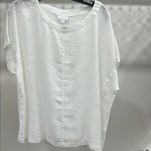 J Jill White BoxyBlouse Short Sleeve Relaxed